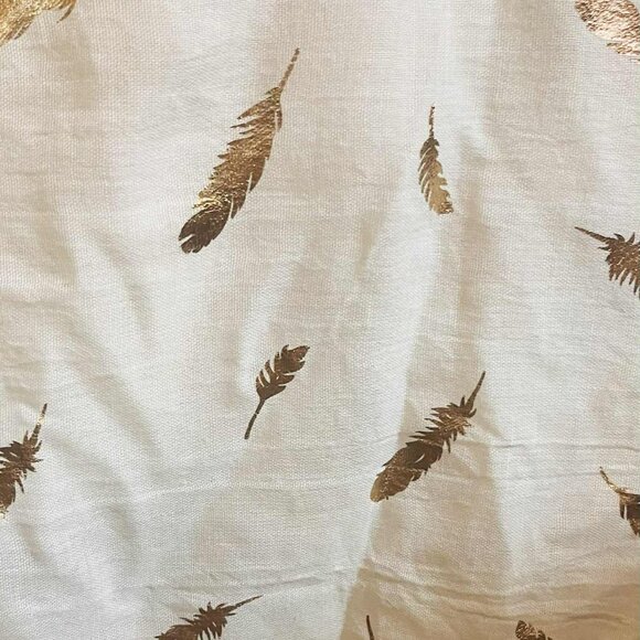 New Handmade Gold Feather Scarf, 190×68cm NWT - Picture 9 of 9